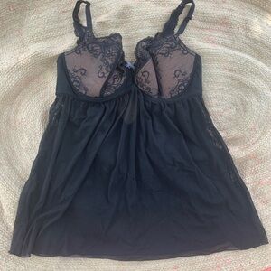 Adore Me Black Lingerie Slip Dress